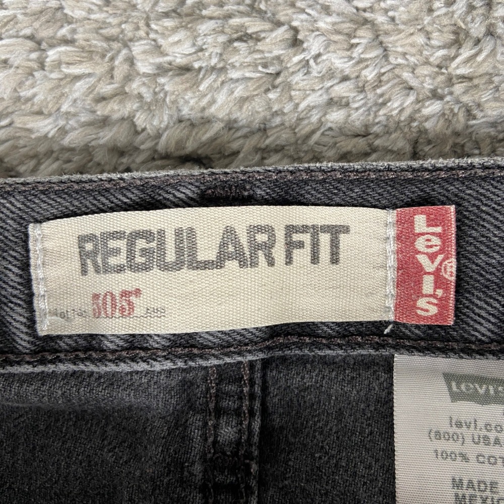 Vintage Levi's 505 Jeans Men 38x34 Black Denim Regular Fit Straight Leg Pant Y2k - Picture 3 of 11